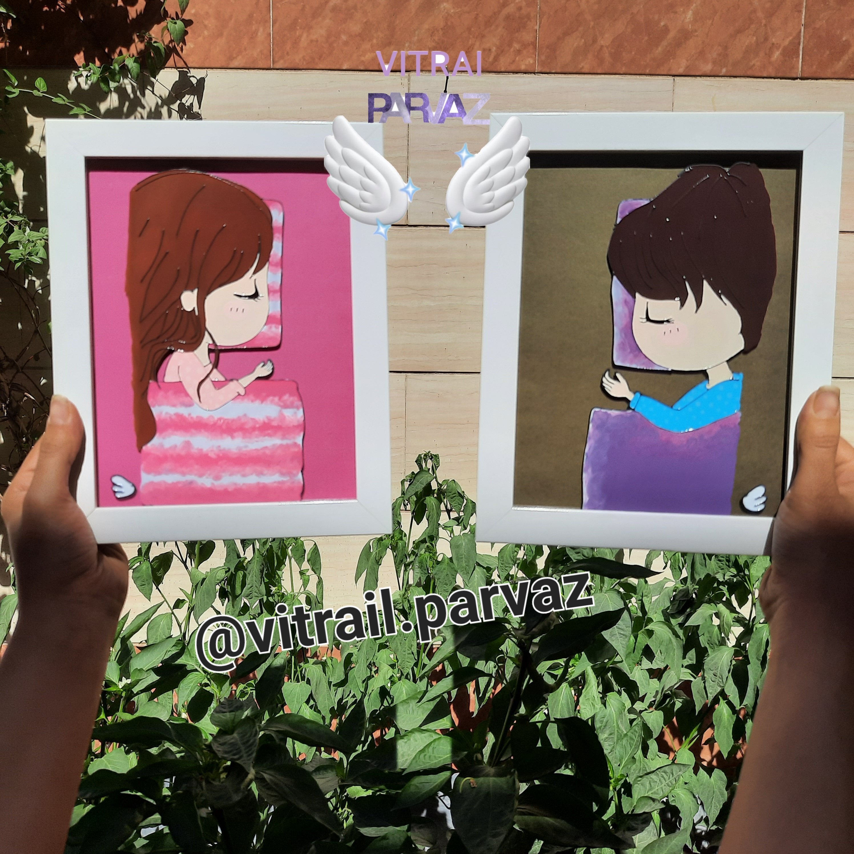 تابلو ویترای دختر و پسر  ست