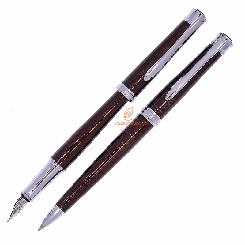 ست خودکار خودنویس قهوه ای یوروپن مدل STAND