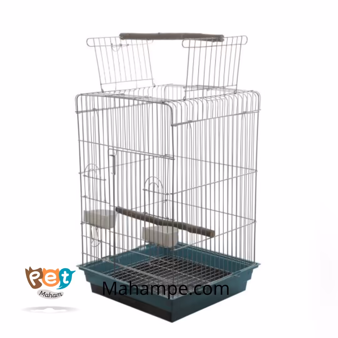 قفس سایز بزرگ مدل 1033 ریز بافت مناسب پرندگان کوچک جسه سقف بازشو با کفی کشویی