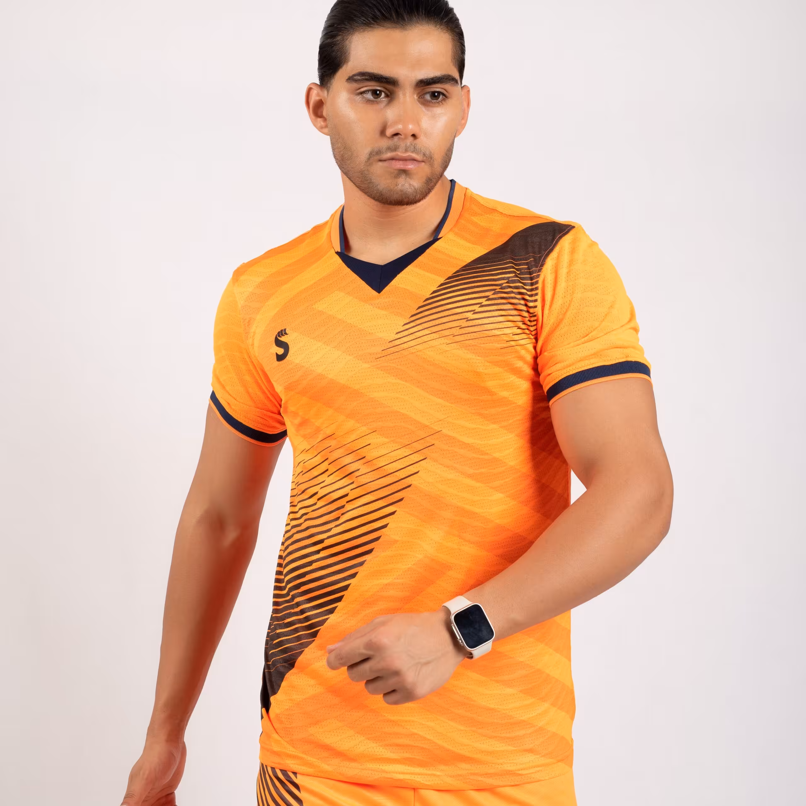 پیراهن شورت مدل تورنادو نارنجی/مشکی کد 2230 سینا اسپرت