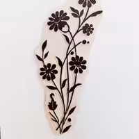 مهر دستساز لینولئوم ...شاخه گل زیبا مناسب چاپ کاغذ و دفتر و زیباتر کردن بسته بندی شما