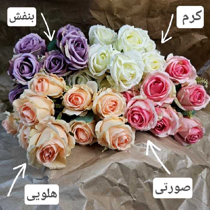 دسته گل مصنوعی رز 10 گل با کیفیت ممتاز وارداتی | amazonchi