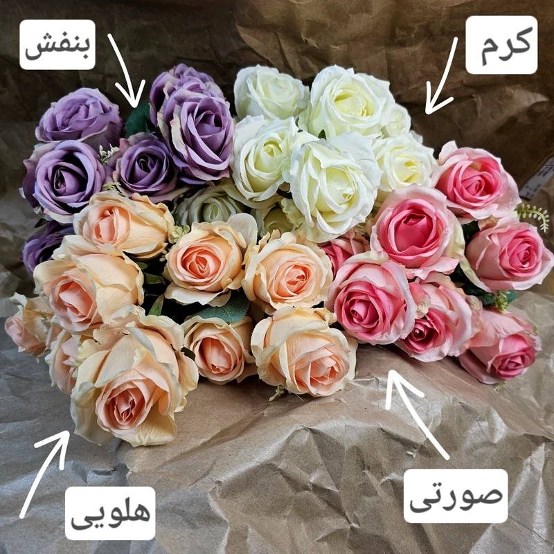 دسته گل مصنوعی رز 10 گل با کیفیت ممتاز وارداتی | amazonchi