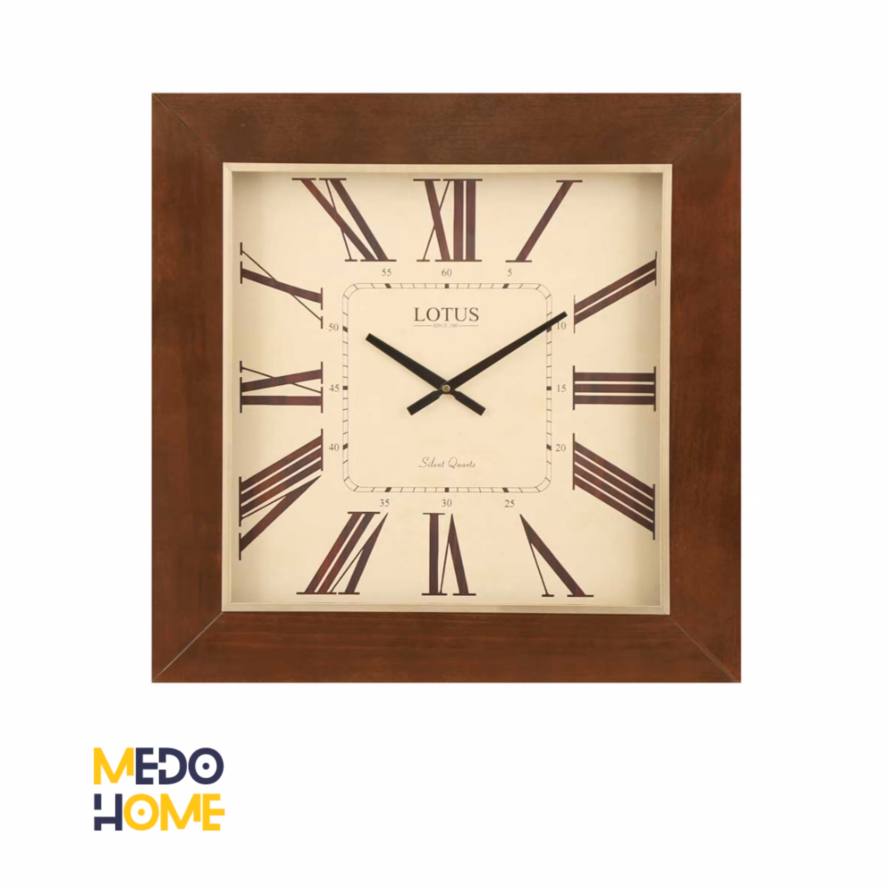 ساعت دیواری چوبی لوتوس مدل TROY کد W-9911