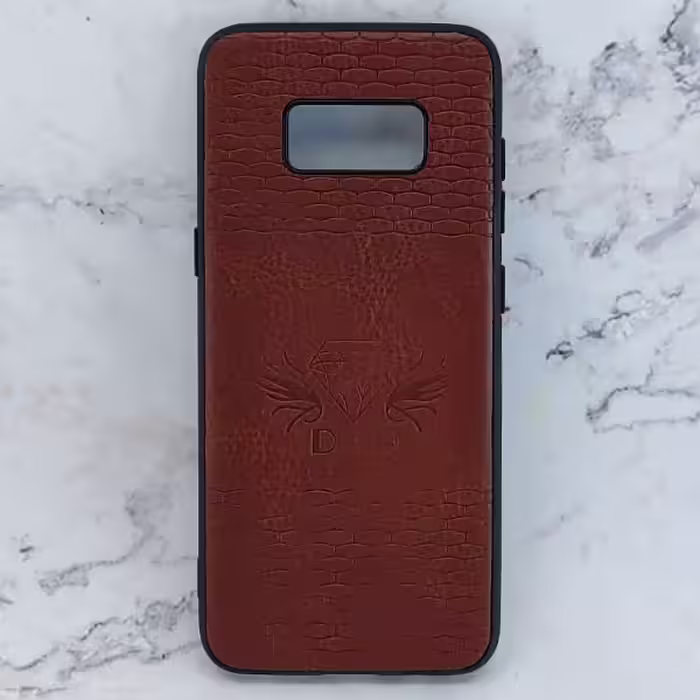 کاور چرمی طرح دیاموند رنگ زرشکی مناسب برای گوشی موبایل سامسونگ Galaxy S8