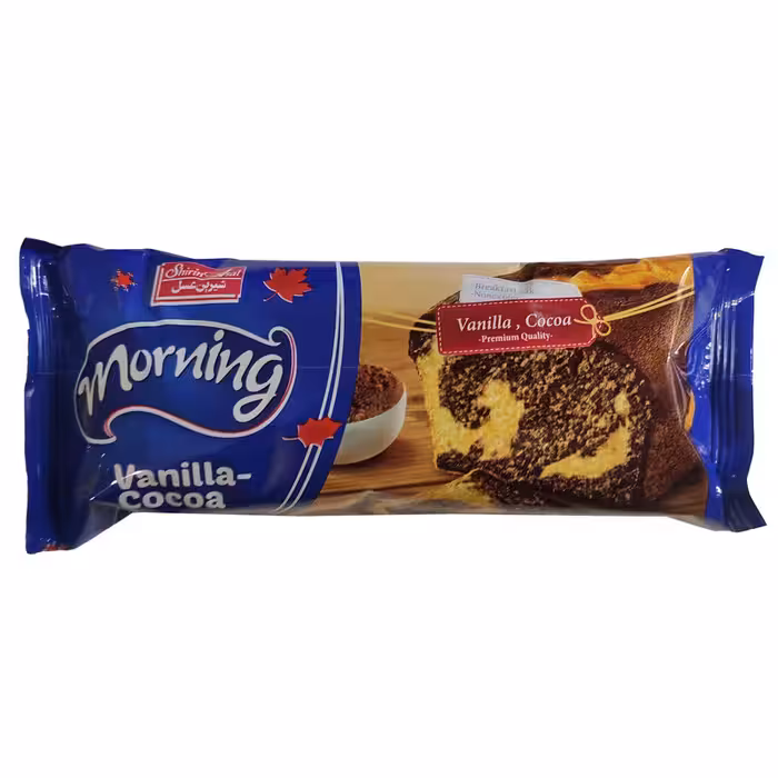 کیک صبحانه کاکائویی با کرم وانیل شیرین عسل - 100 گرم بسته 12 عددی