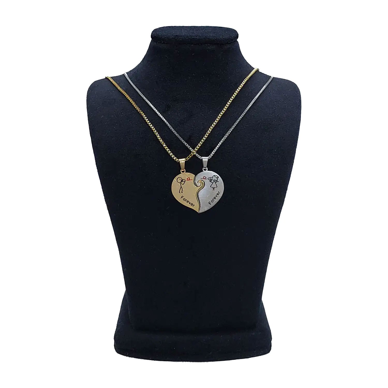 ست کاپلی گردنبند طرح دختر و پسر عاشق کد CS-1146