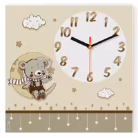 ساعت دیواری کودک MOMMY طرح خرس و ماه کد 4383