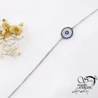 دستبند چشم نظر نقره ساخت ایتالیا کد 17427