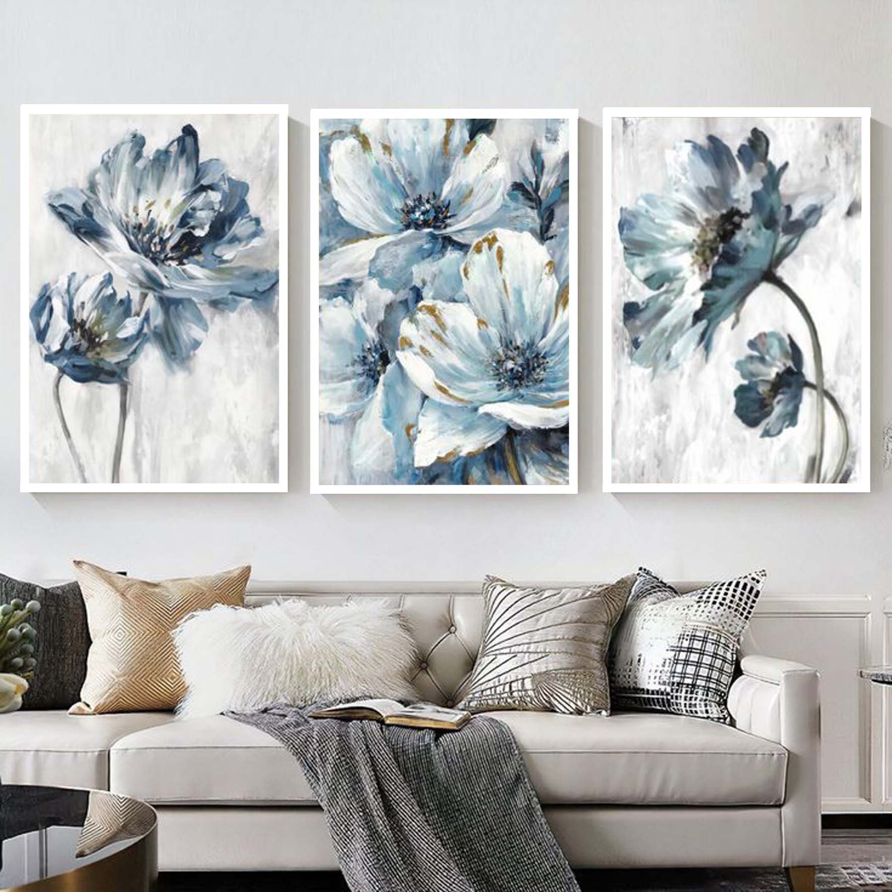 تابلو دکوراتیو طرح گل های بهاری .. سایز 40.60