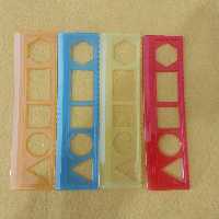 خط کش 15 سانتی پلاستیکی دارای 4 رنگ 