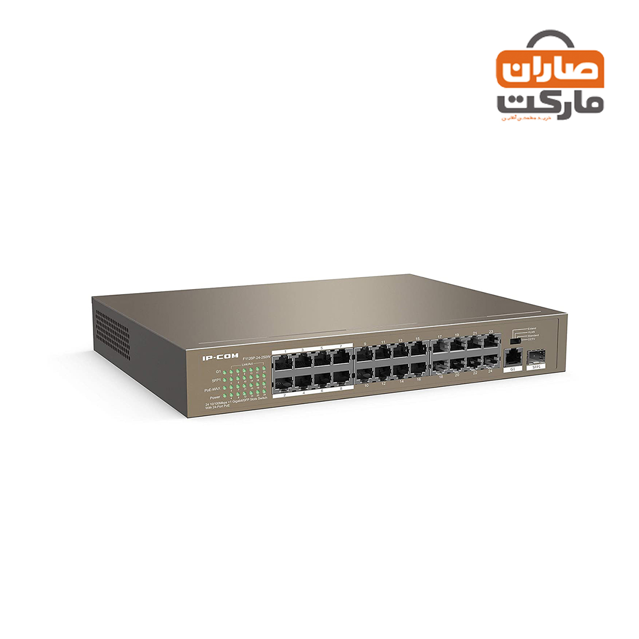 سوییچ 24 پورت POE آی پی کام مدل IP-COM F1126P-24-250W