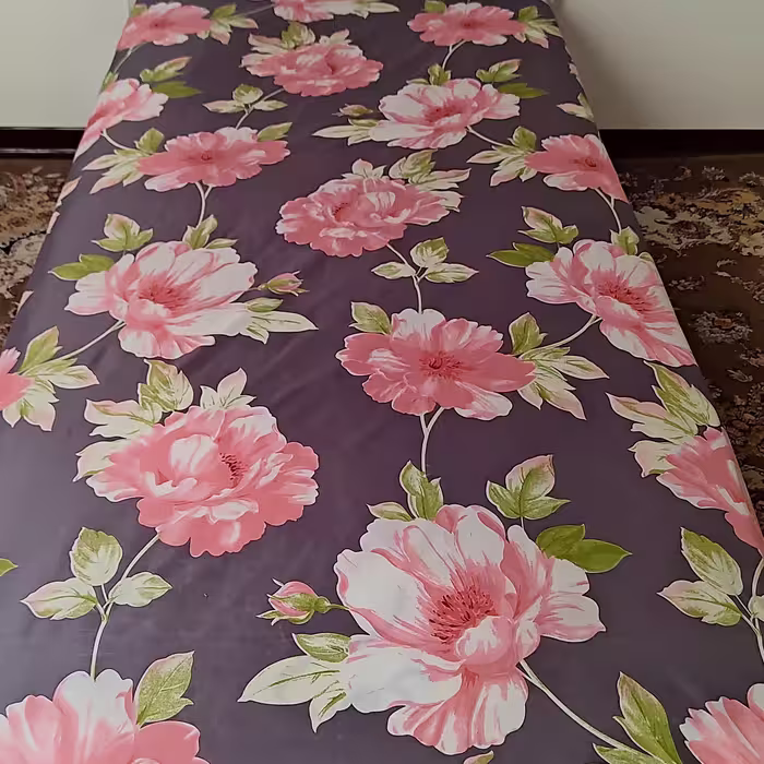 ملحفه روتشکی دونفره کامل کشدوزی طرح گل یاس
