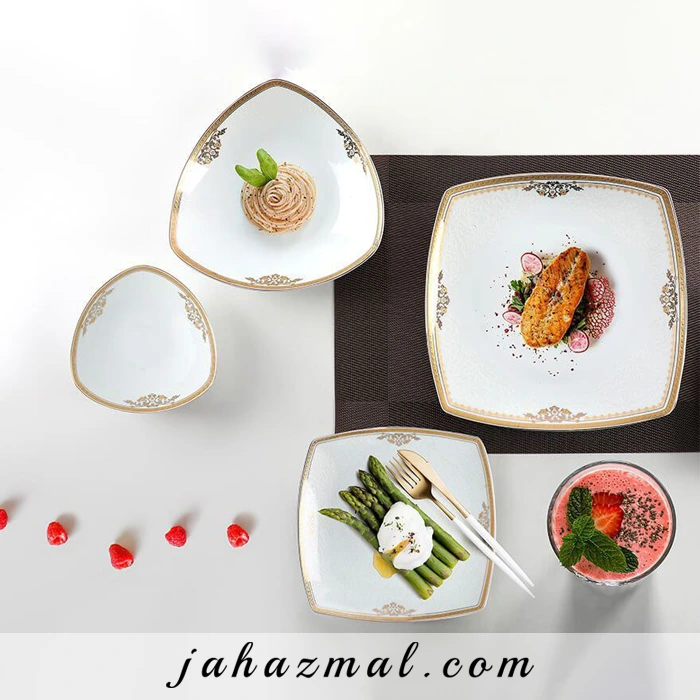 سرویس چینی پردیس طرح شاینا طلایی 30 پارچه  کد 147B