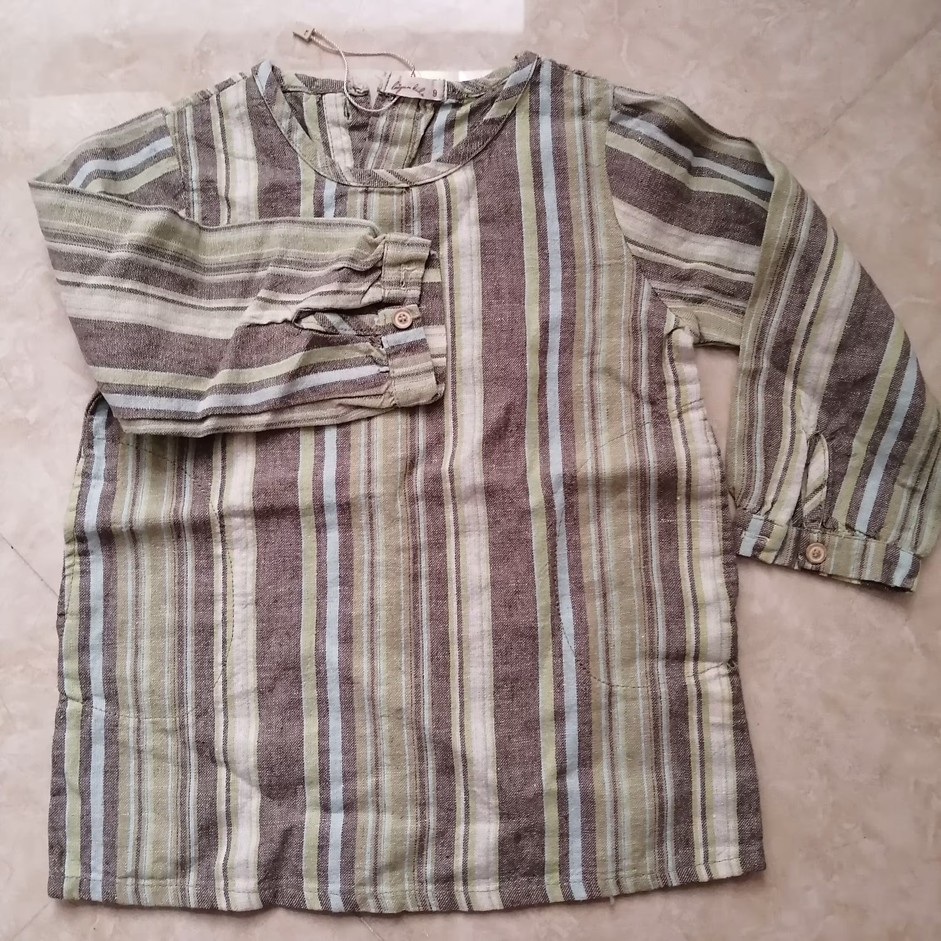 پیراهن اسپرت کنفی راه راه سایز 45 دخترانه پسرانه