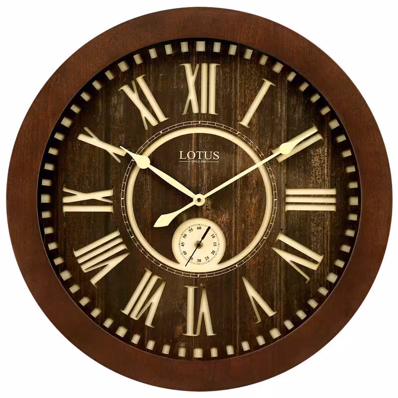 ساعت دیواری چوبی لوتوس مدل 9820 سایز 60