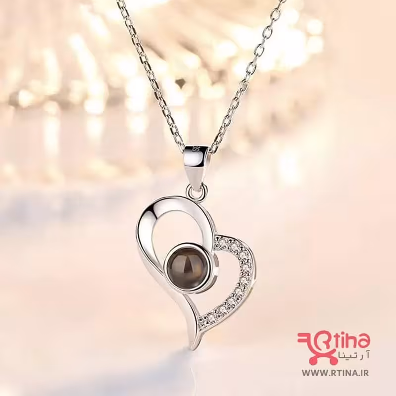 گردنبند قلبی دوست دارم به صد زبان 