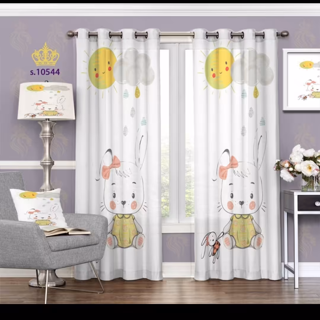 پرده اتاق خواب کودک دو قواره طرح کارتونی کد S10544