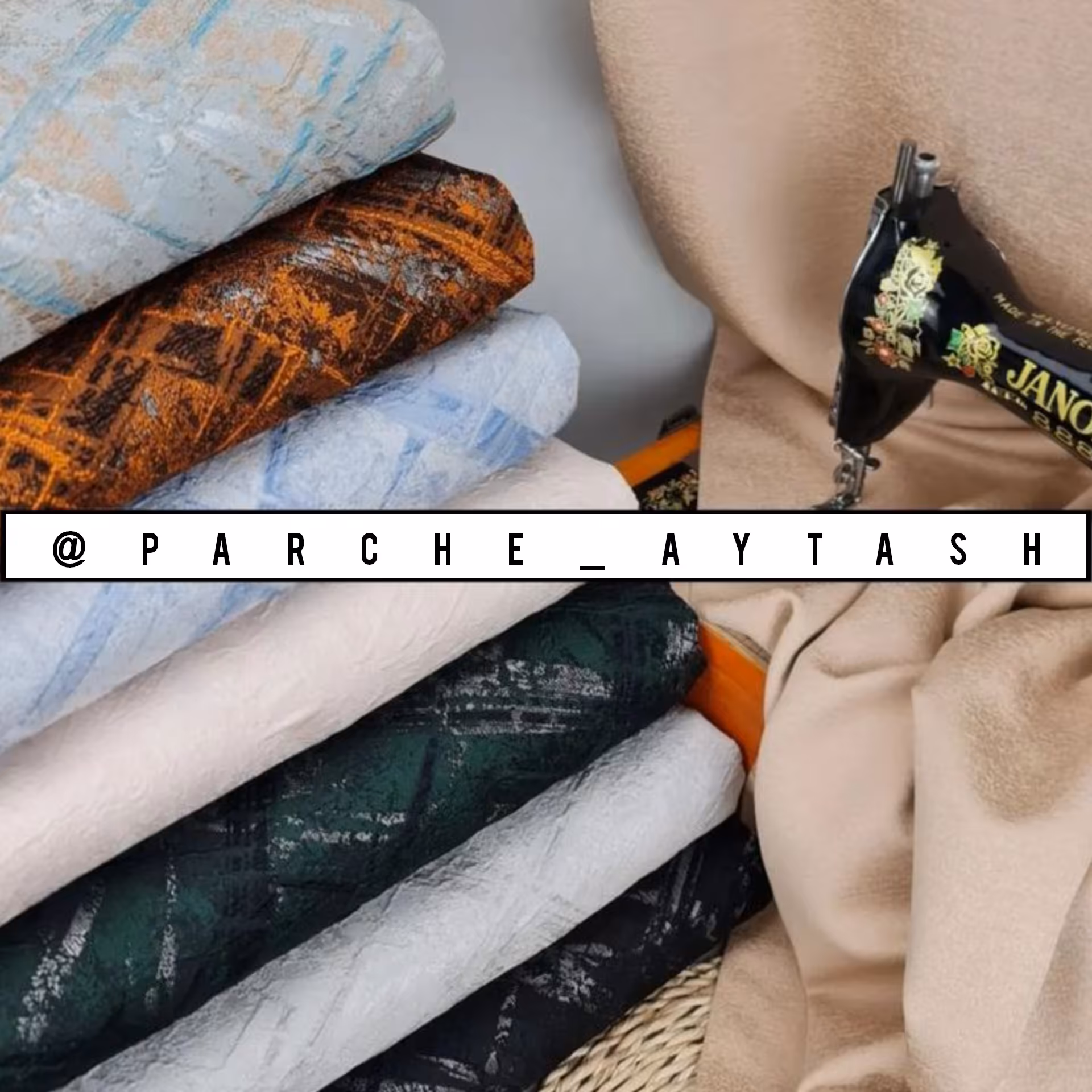 پارچه ژاکارد طرح هندسه مخصوص کت و مانتویی در هفت رنگ جذاب  و خاص جنس ترک نخ ابریشم  یکی از کارهای جدید مخصوص عید 