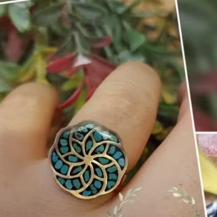 انگشتر مسی فیروزه نیشابور 