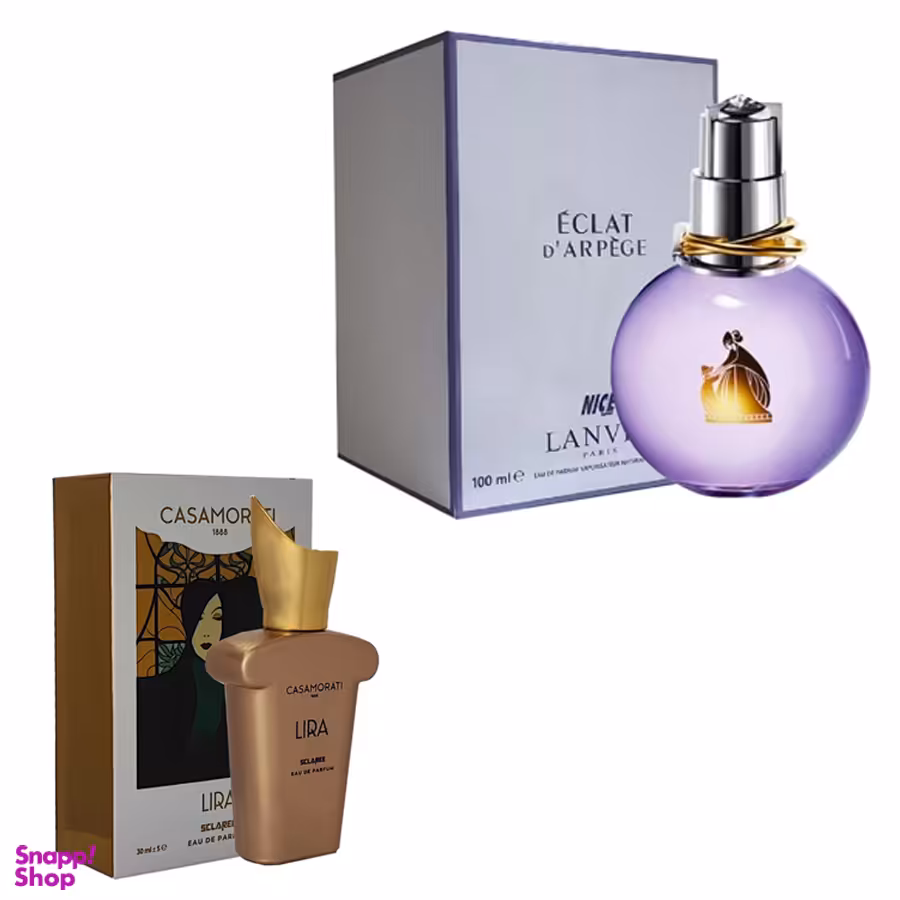 ادوپرفیوم زنانه نایس پاپت مدل Lanvin Eclat D'arpege به همراه ادوپرفیوم زنانه اسکلاره مدل Casamorati Lira