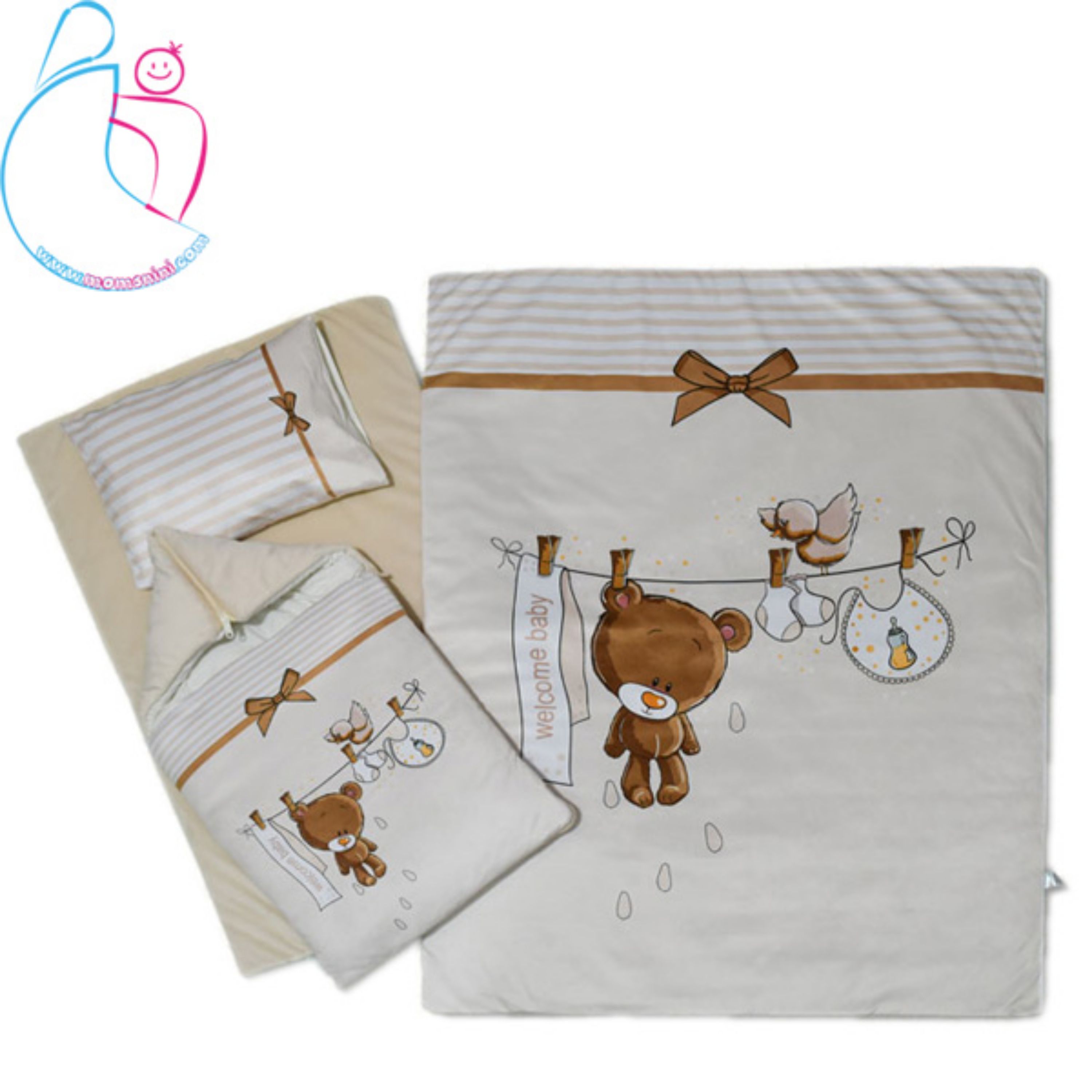 سرویس خواب 4 تکه کودک مدل خرس بندرختی کرم