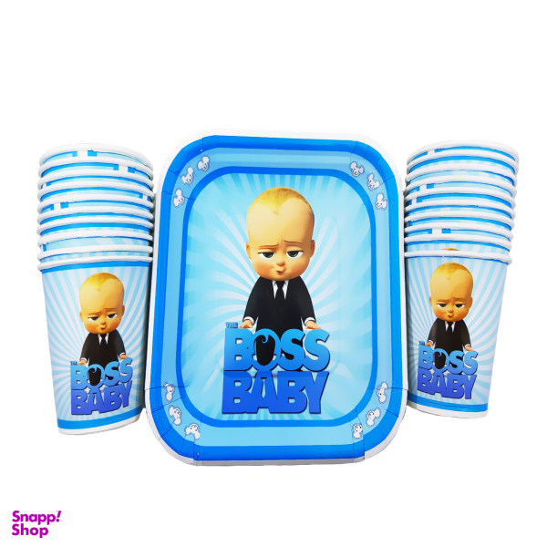 پیش دستی و لیوان یکبار مصرف مدل baby boss کد 184 مجموعه 40 عددی