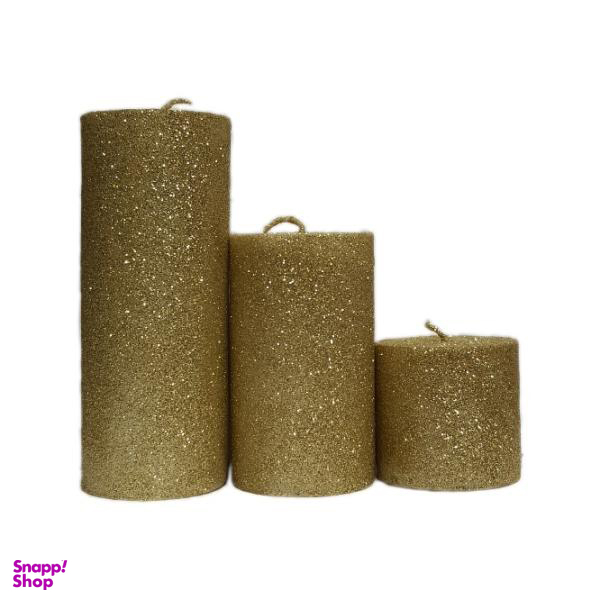 شمع مدل استوانه اکلیلی مجموعه 3 عددی