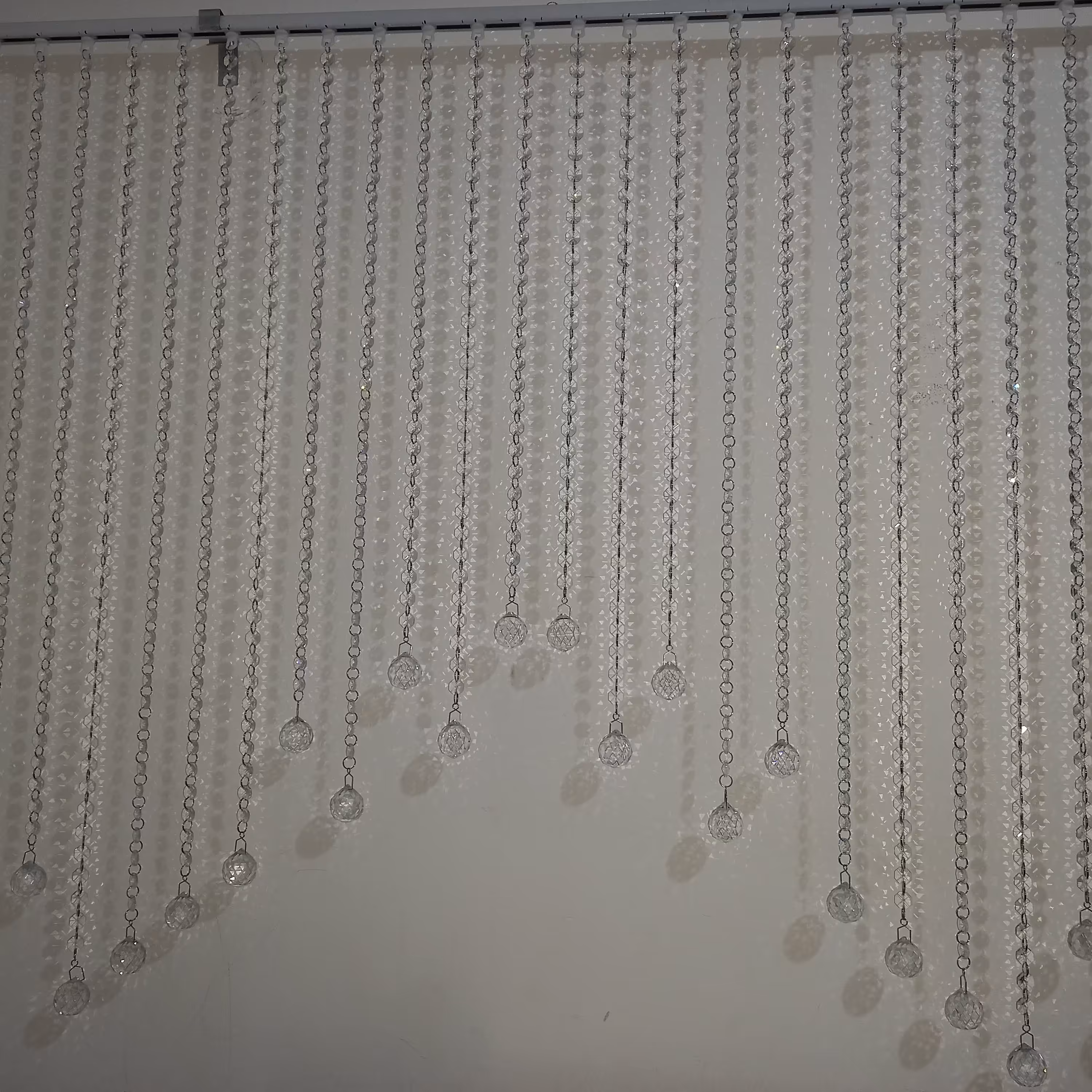 پرده کریستال با کریستال درجه 1 سفید 1 متری