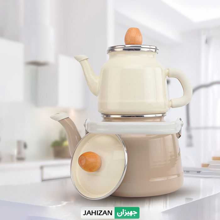 کتری و قوری لعابی لایت مدل Colour Light