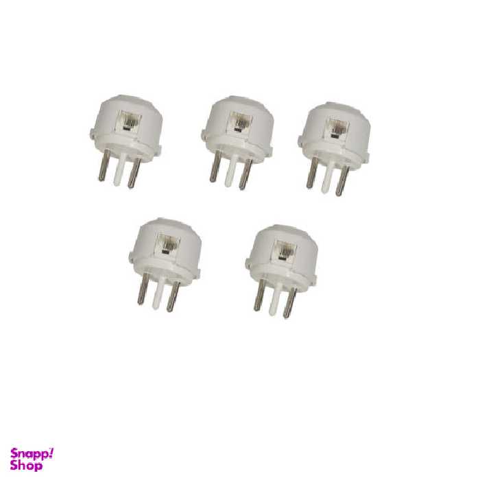 سه شاخه تلفن مدل White بسته 5 عددی