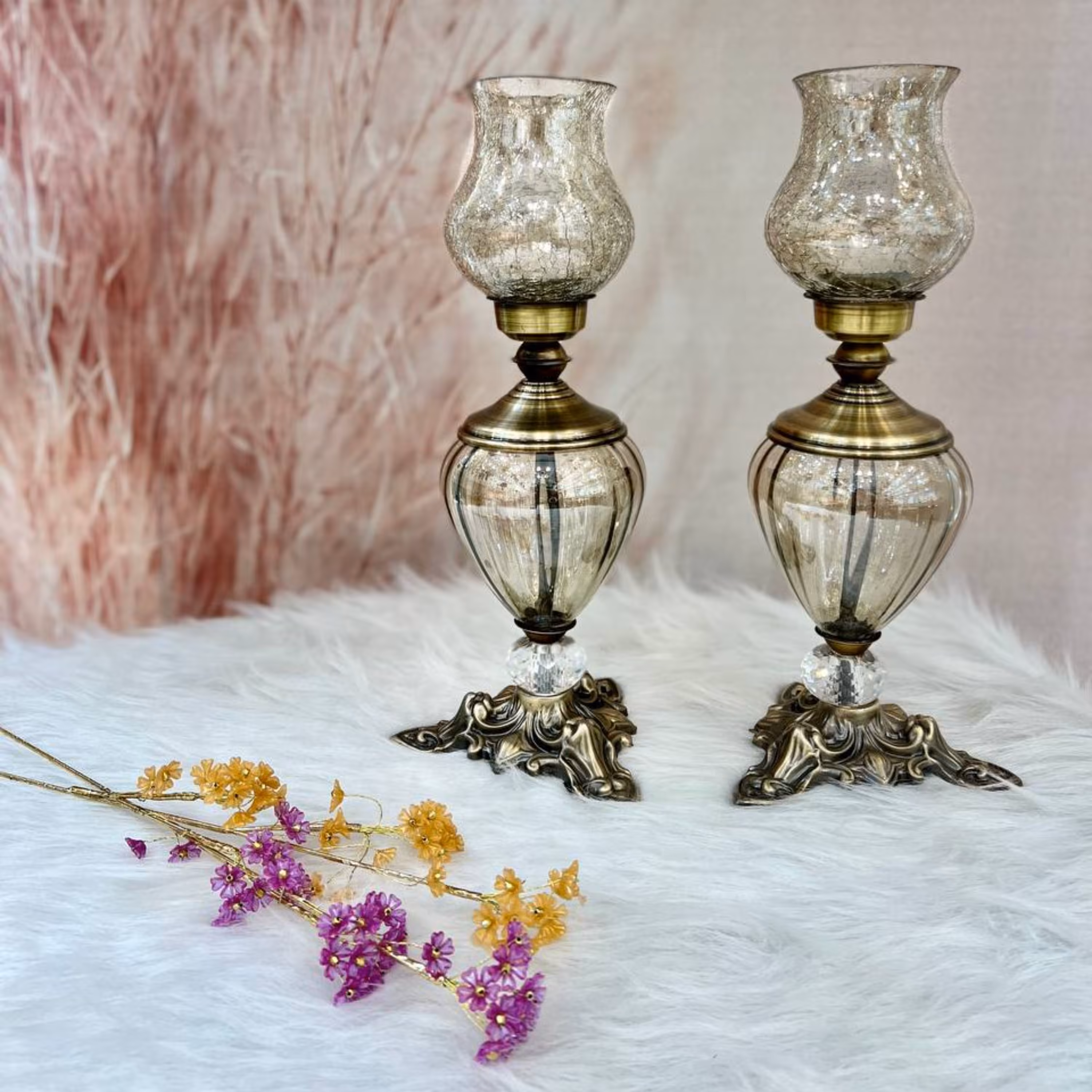 شمعدان جفتی آنتیک جاشمعی  ارسال رایگان