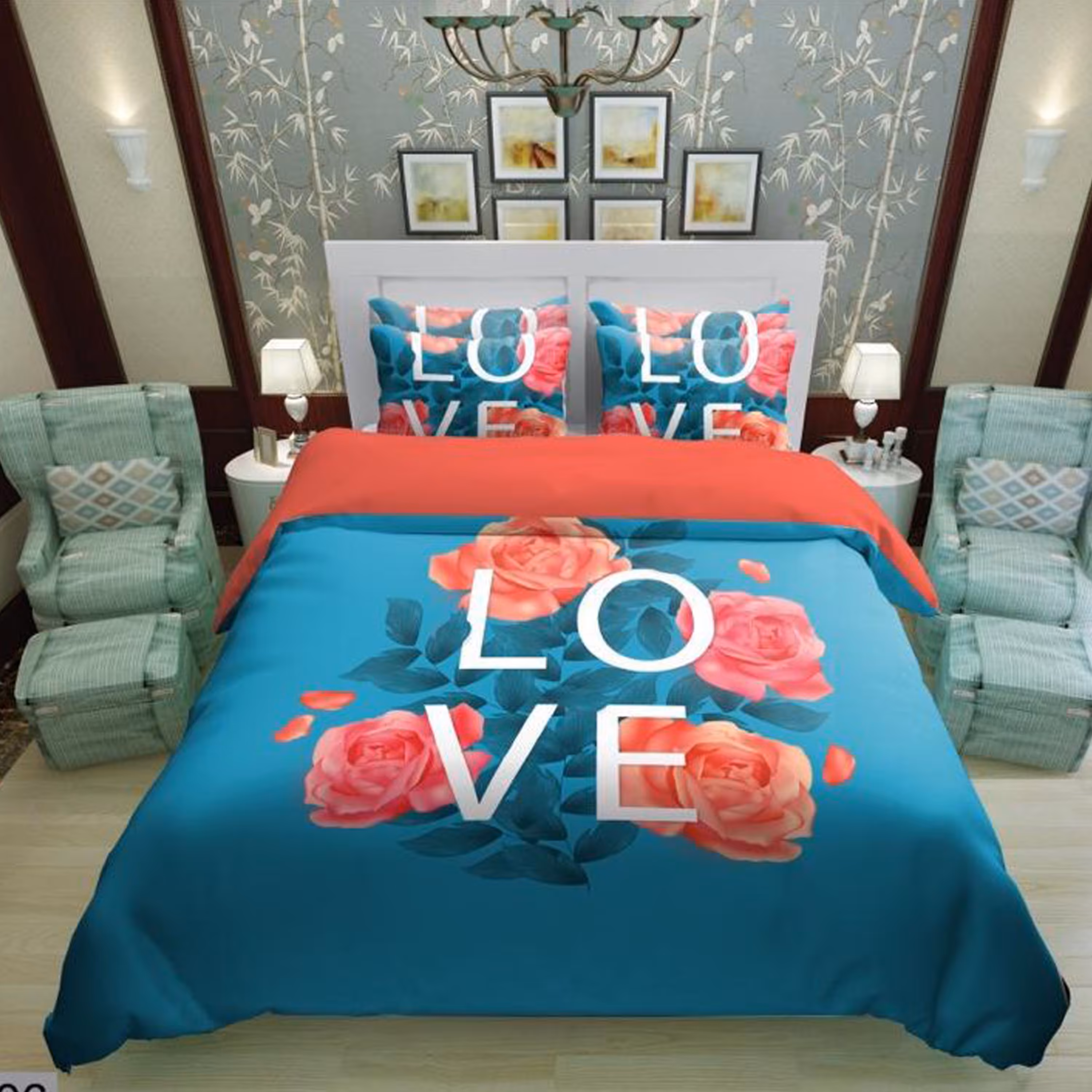 سرویس روتختی 1 نفره تنسل چاپی برندترک لند (Turk Land)  کد rs 106
