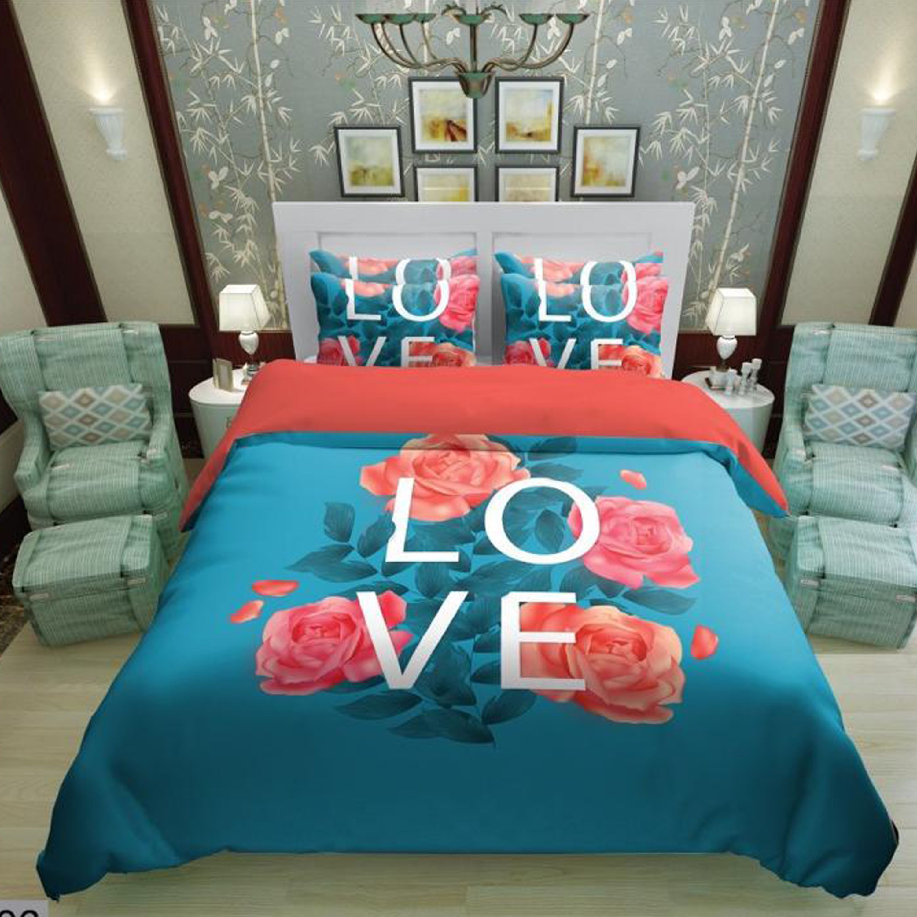 سرویس روتختی 1 نفره تنسل چاپی برندترک لند (Turk Land)  کد rs 106