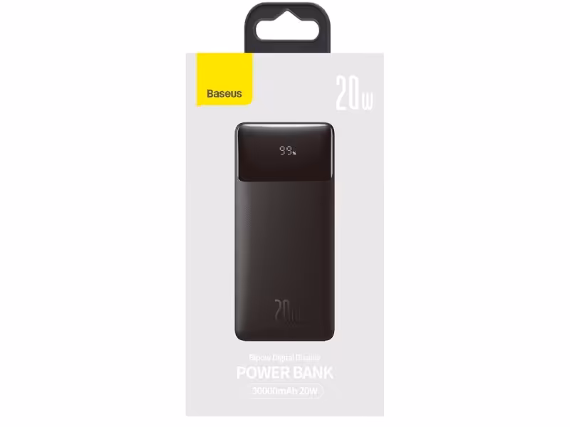 پاوربانک 30000 بیسوس Baseus Bipow Digital Display PPBD30K PPDML-N01 توان 20 وات (مشکی)
