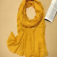 شال سوپرنخ لطیف ارسال رایگان رنگ خردلی