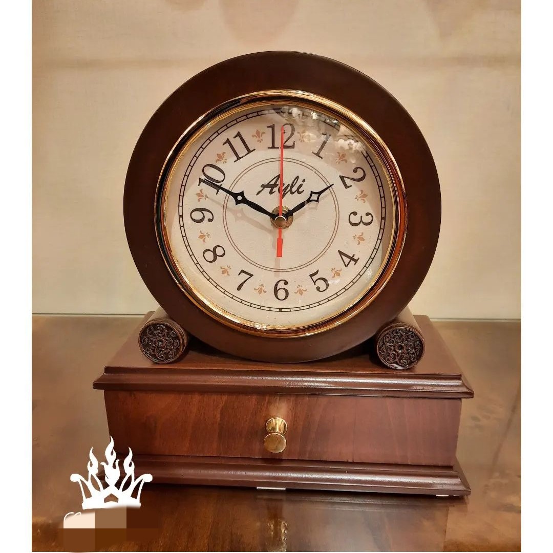 ساعت رومیزی چوبی