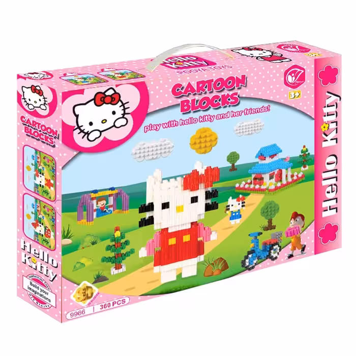 اسباب بازی لگو دخترانه کیتی سه بعدی 360 قطعه برند پویا تویز