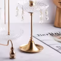 شمعدان برنج وکریستال