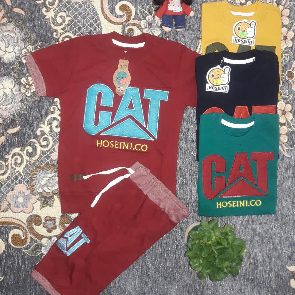 تیشرت و شلوارک پسرانه طرح روی لباس پارچه ای 