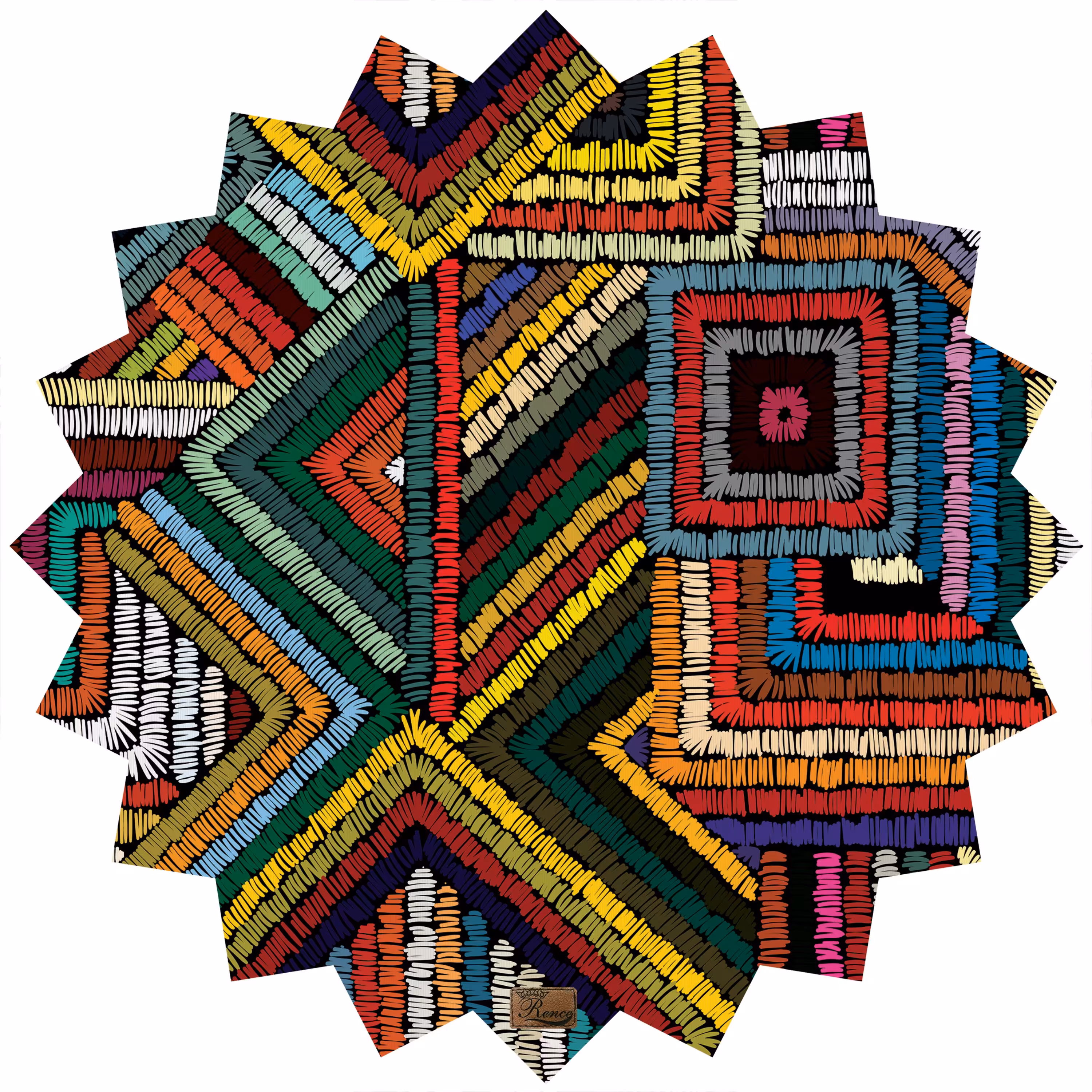 رومیزی مخمل طرح رنگی سایز 90 در 95 مدل T6-545 شرکت رنس