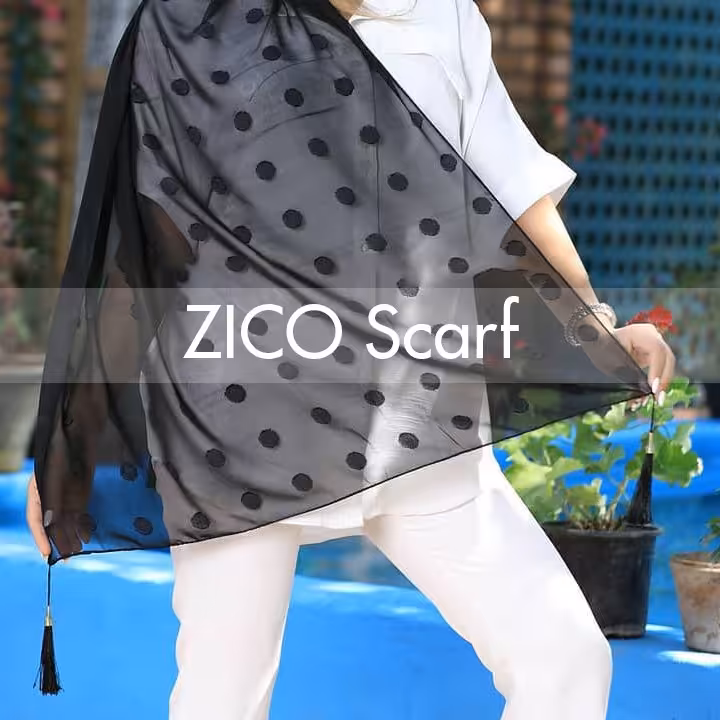 شال مشکی توپی منگوله دار (تک رنگ)