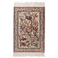 فرش دستبافت یک متری طرح شکارگاهی کد 1402915(فروش چکی 6 ماهه با کد تخفیف farshgereh)