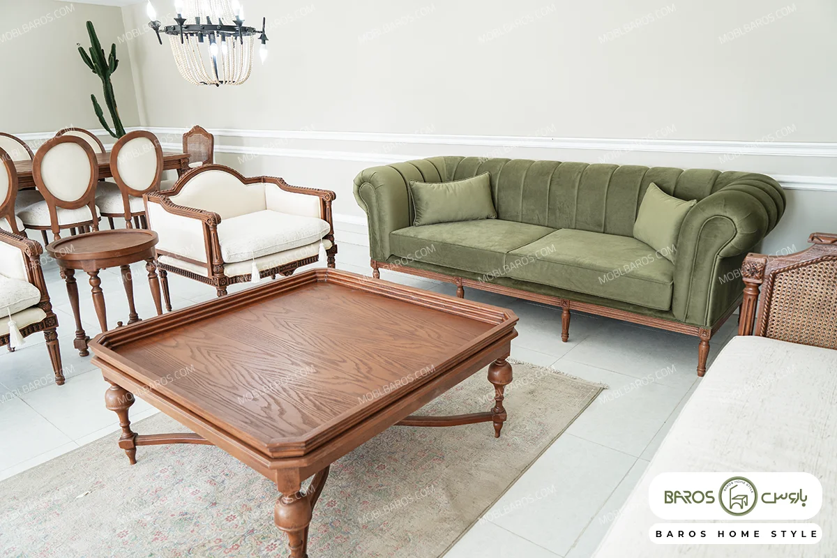 مبل نئوکلاسیک 10 نفره کاجی و جورجیا چستر