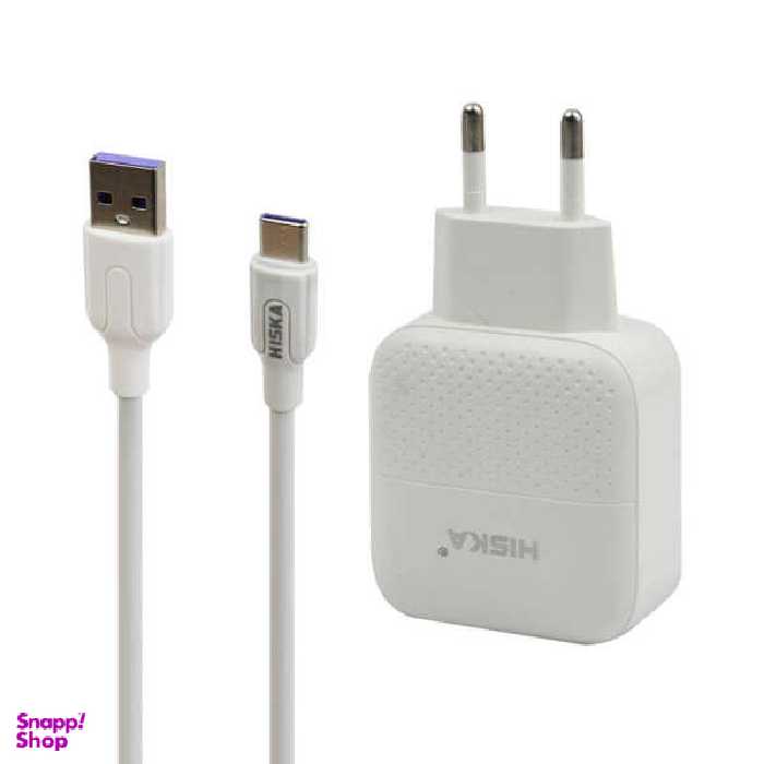 شارژر دیواری هیسکا مدل H-111Q به همراه کابل تبدیل USB-C