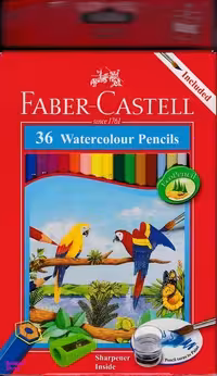 مداد آبرنگی 36 رنگ جعبه مقوایی طرح طوطی 114466