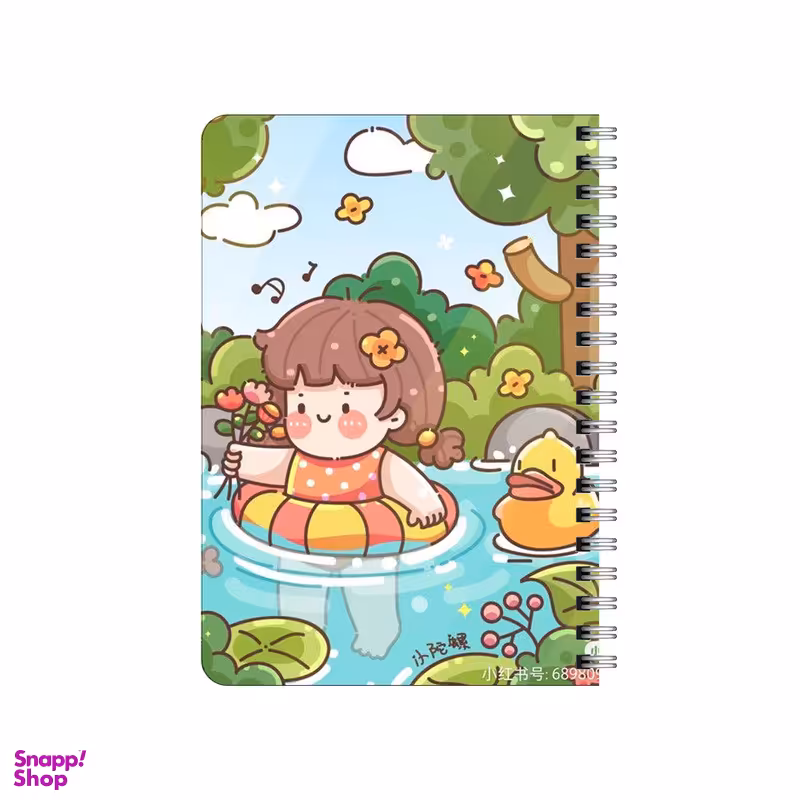 دفترچه یادداشت بامبیلیپ مدل چوبی طرح اردک و ماهی و دختر کد 4411365