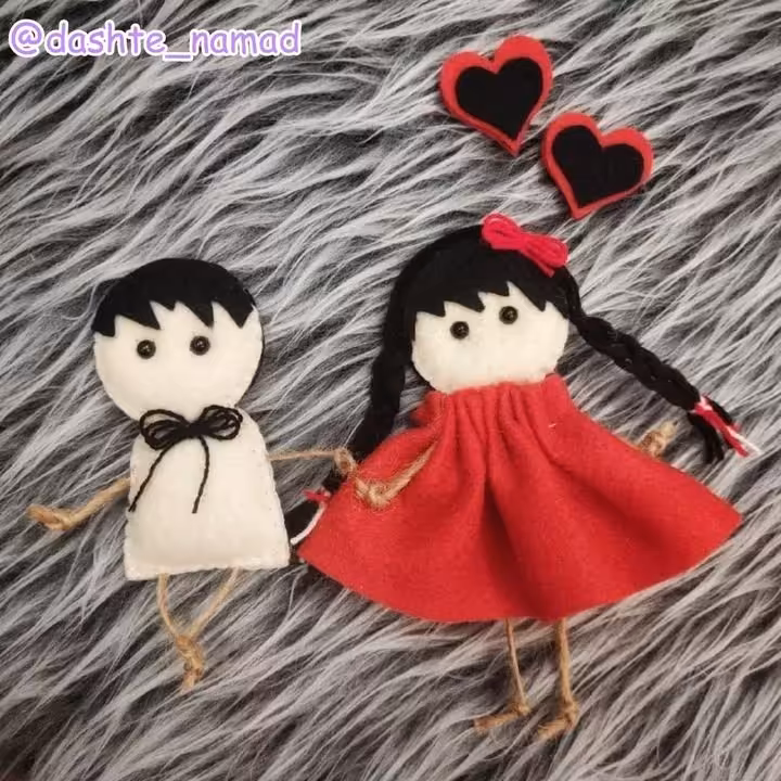 عروسک آدمک نمدی تزئینی مخصوص ولنتاین