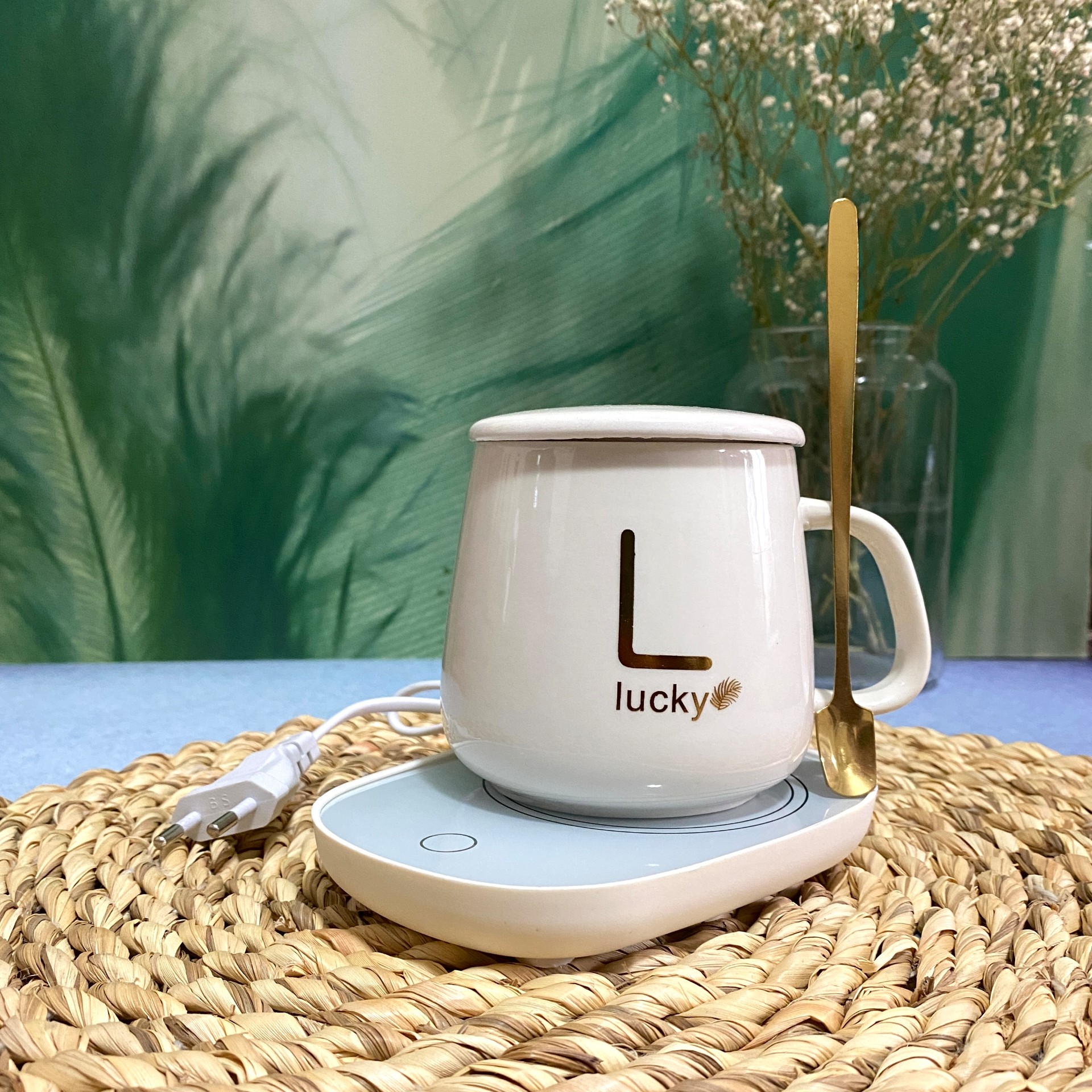 ماگ حرارتی هیتردار طرح lucky رنگ سفید 