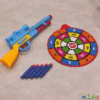 اسباب بازی تفنگ تیر پرتاب کن  طرح اسلحه های کلاسیک به همراه سیبل مقوایی وارداتی 